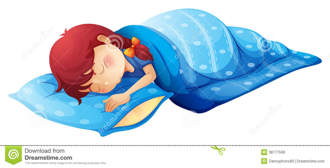 Illustration Of A Sleeping Child On A White Background