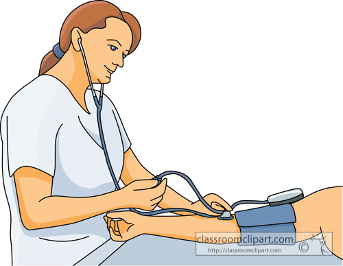 Medical   Nurse Taking Blood Pressure   Classroom Clipart