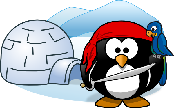 Penguin Pirate With Igloo Clip Art At Clker Com   Vector Clip Art