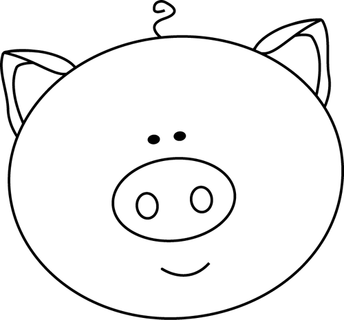 Pig Clipart Black And White Pig Face Black White Png