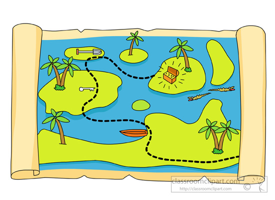 Pirates   Treasure Map Clipart   Classroom Clipart