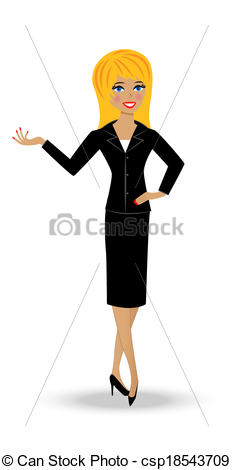 Vector Clipart Of Woman In Business Suit   Beautiful Slender Woman In    