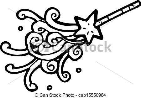 Art Vector Of Magic Wand Casting Spell Csp15550964   Search Clipart    