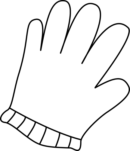 Black And White Glove Clip Art   Black And White Glove Image