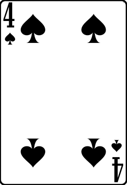 Black   White Four   4 Of Spades