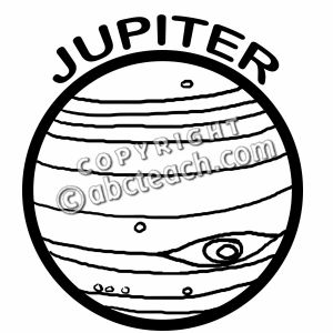 Clip Art  Planets  Jupiter B W   Preview 1