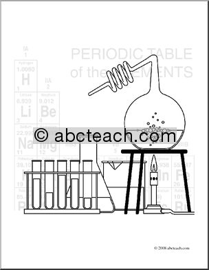 Clip Art  Science Icon  Chemistry  Coloring Page    Preview 1