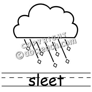 Clip Art  Weather Icons  Sleet B W Labeled   Preview 1