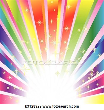 Colorful Sparkling Burst Background With Stars View Large Illustration