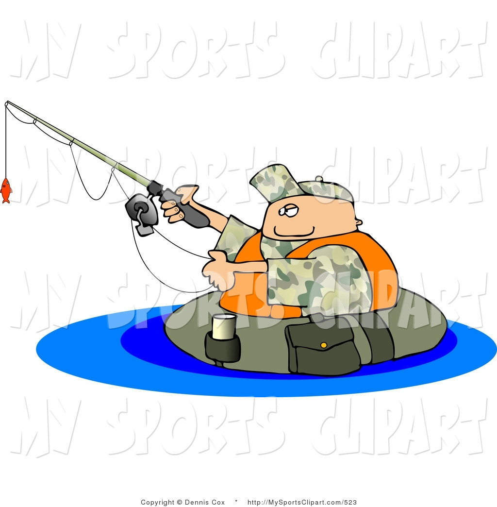Fisherman Clipart Sports Clip Art Of A Float Tube Fisherman Fishing In
