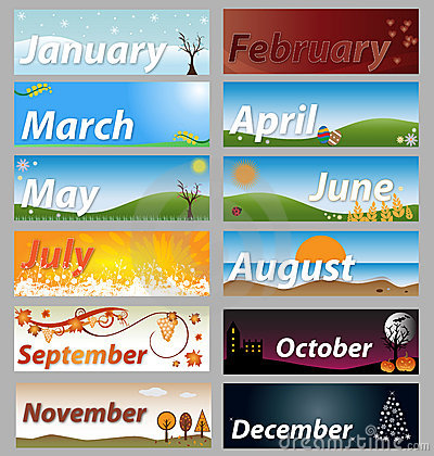 Free Stock Photo  Banner Months Of The Year Set  Image  12958705
