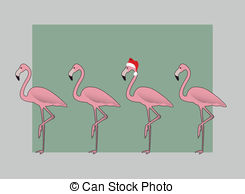 Holiday Flamingos Stock Illustration