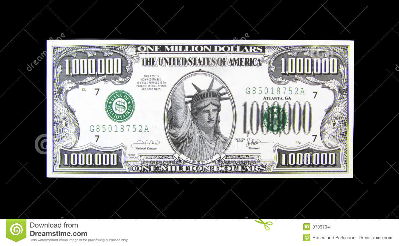 Million Dollar Bill Stock Images   Image  9709704