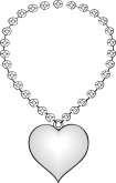 Necklace Clip Art Black And White Heart Shaped Necklace Clipart