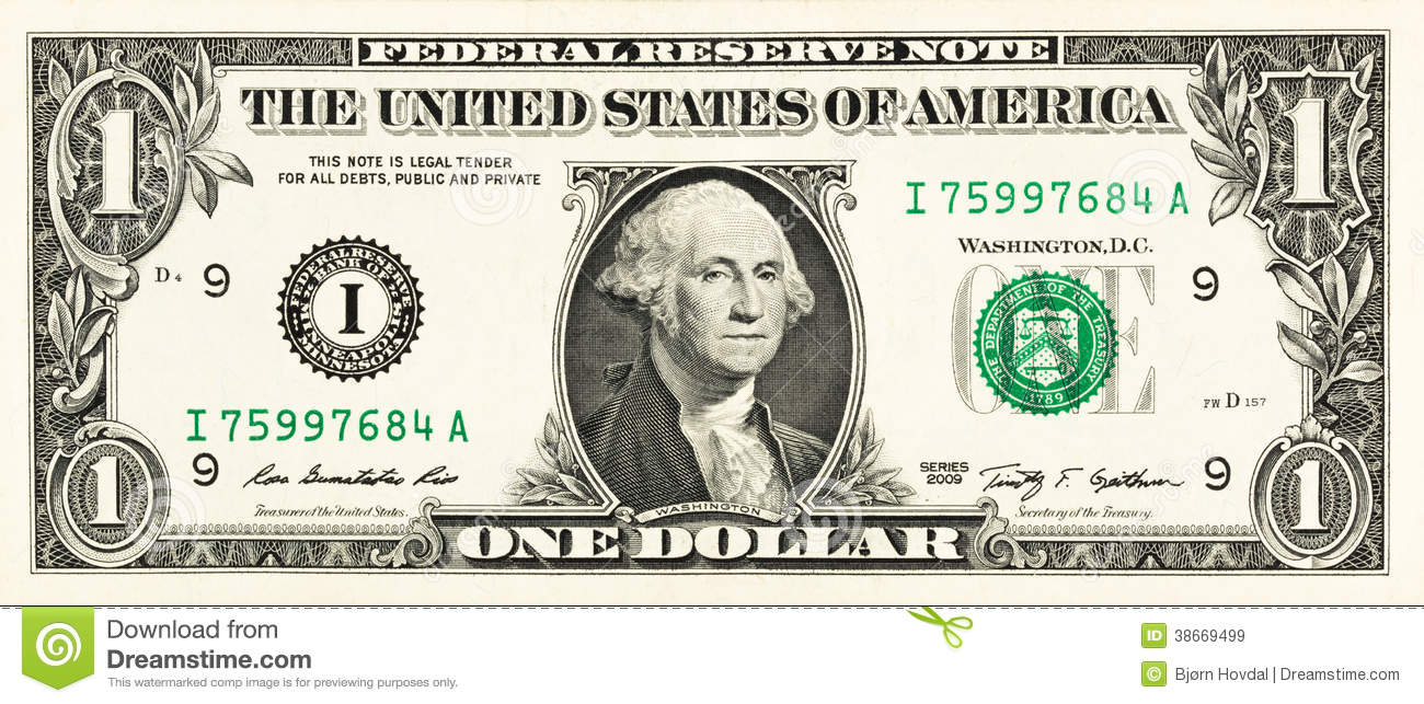 One Dollar Bill Royalty Free Stock Images   Image  38669499