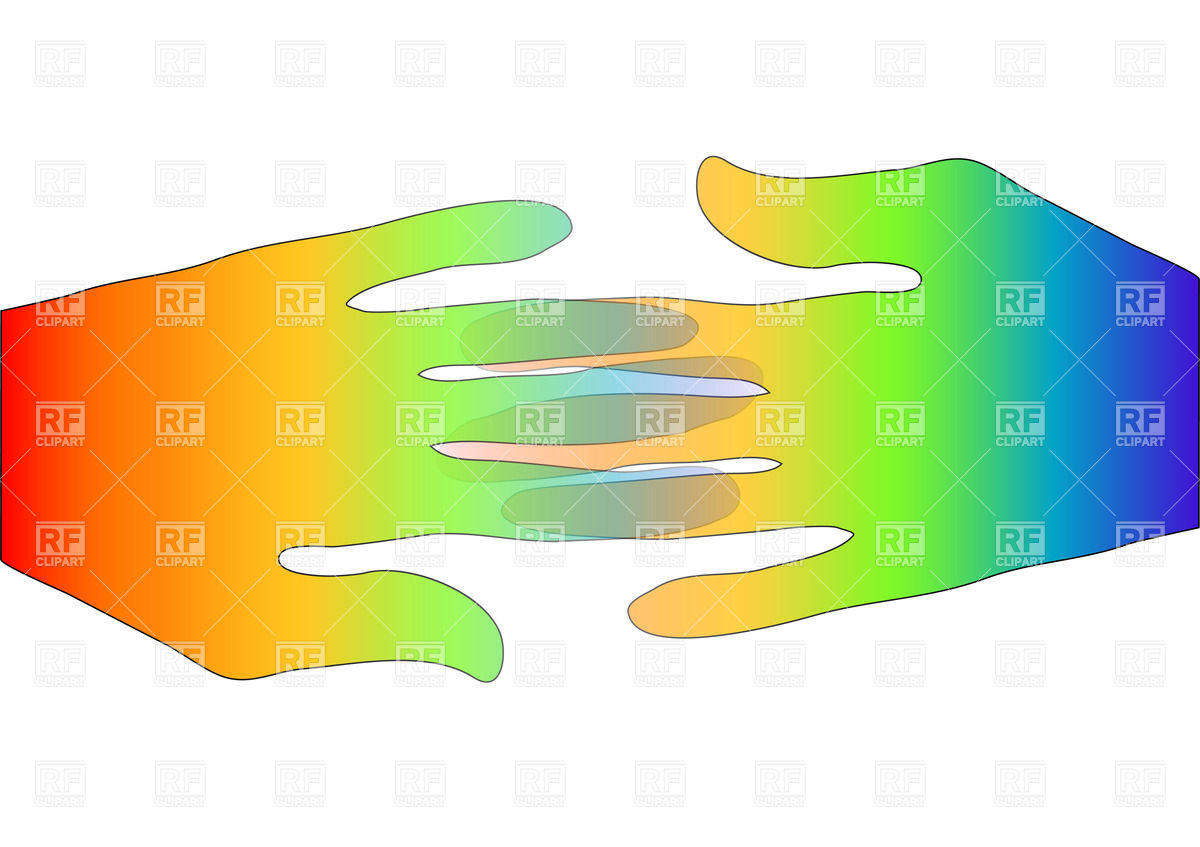 People Connection   Two Multicolored Hands Objects Download Royalty