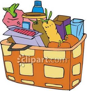 Picnic Hamper Full Of Food   Royalty Free Clipart Picture