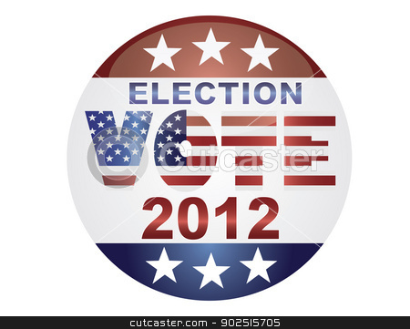 Vote Election 2012 Button Illustration Stock Vector Clipart Vote