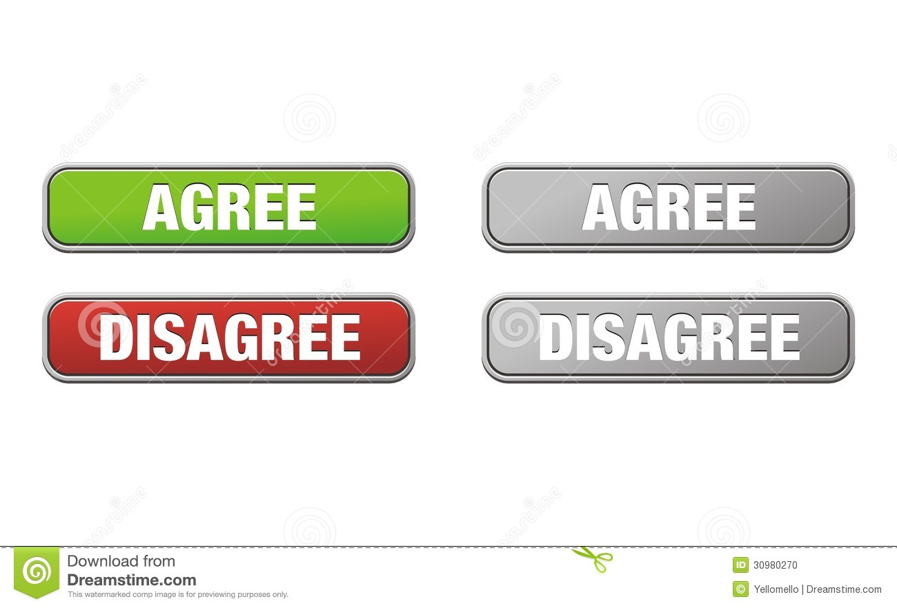 Agree And Disagree Buttons Stock Photo   Image  30980270