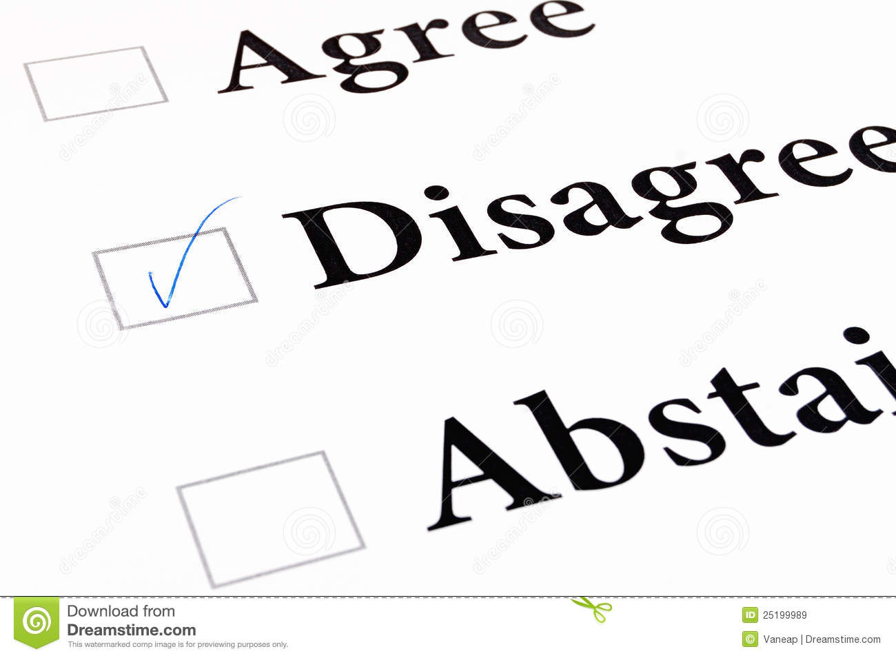 Agree Disagree Abstain Form Royalty Free Stock Images   Image    