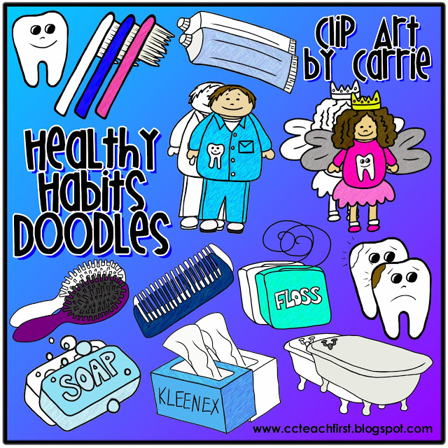 Clip Art By Carrie Teaching First  Healthy Habits Doodles Clip Art And    