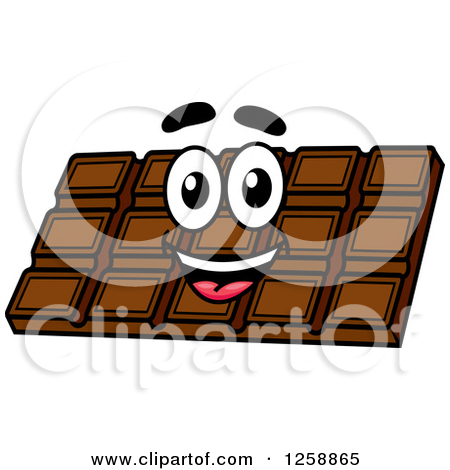 Clipart Of A Happy Chocolate Bar   Royalty Free Vector Illustration By