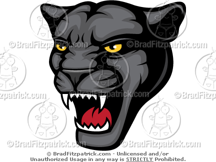 Cool Panther Face Mascot Clip Art    Panther Face Maascot Logos