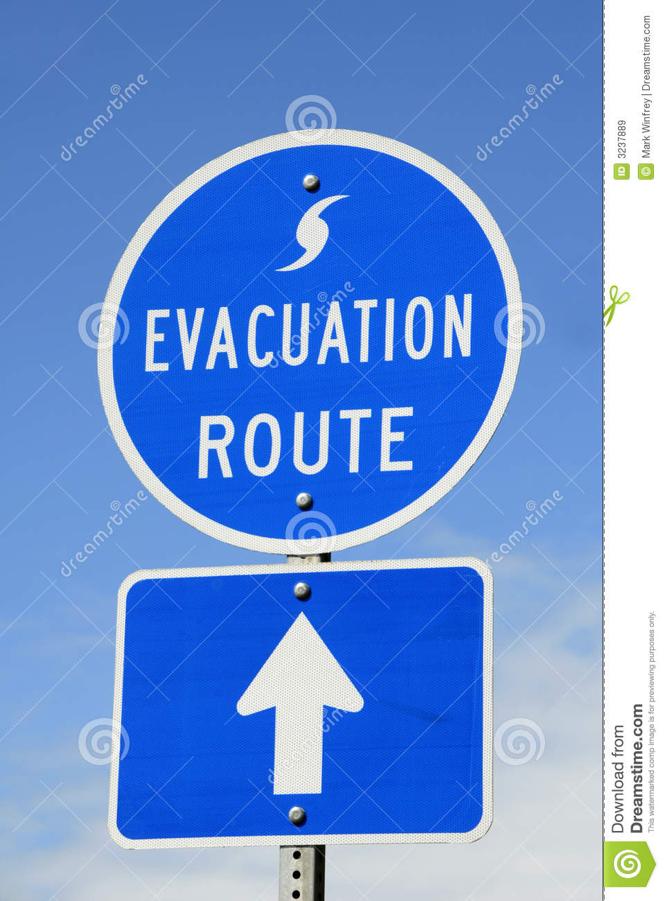 Evacuation Route Sign Royalty Free Stock Images   Image  3237889