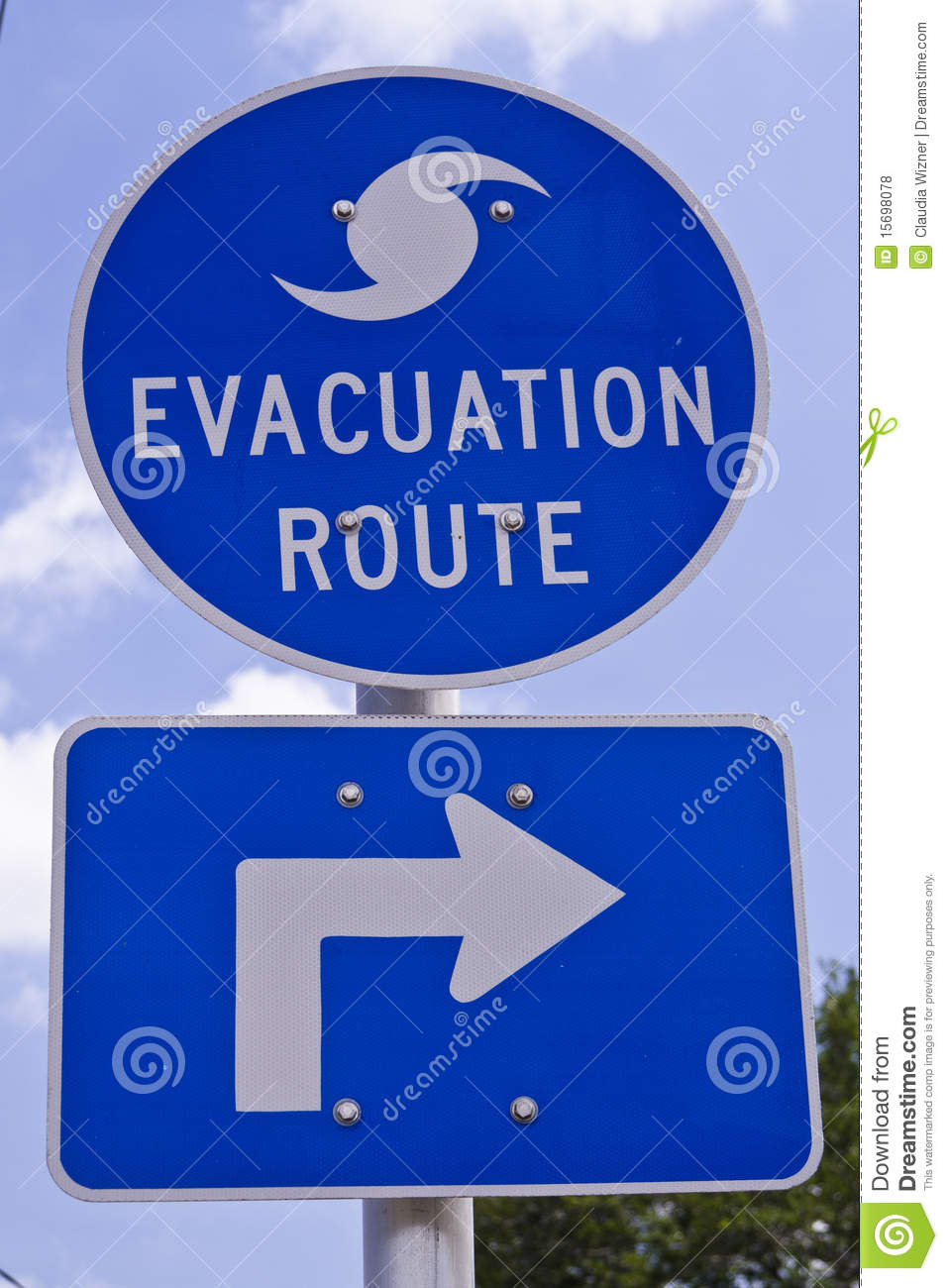 Evacuation Route Signs Are A Common Sight In The South And Show The