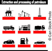 Extraction And Processing Of Petroleum Vector Vector Clip Art