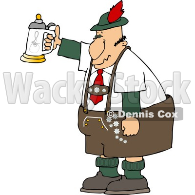 German Man Celebrating Oktoberfest With A Beer Stein Clipart   Djart