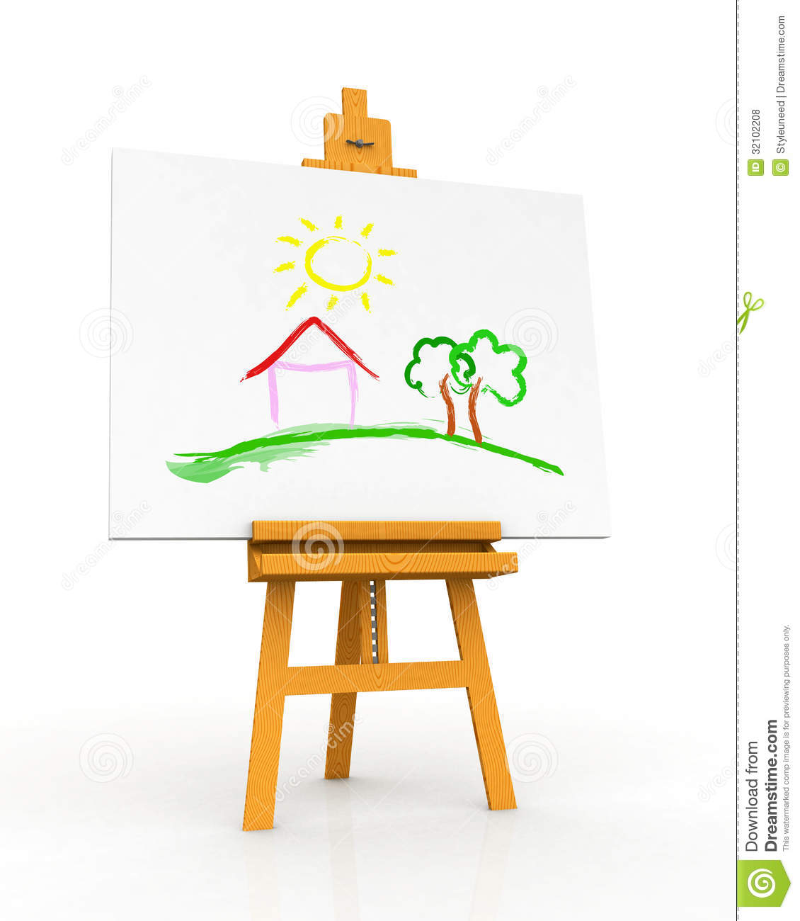 House Painting On Easel Royalty Free Stock Photos   Image  32102208