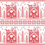 House Stockings Gloves Reindeer Snow Snowflakes Tree Xmas Stock