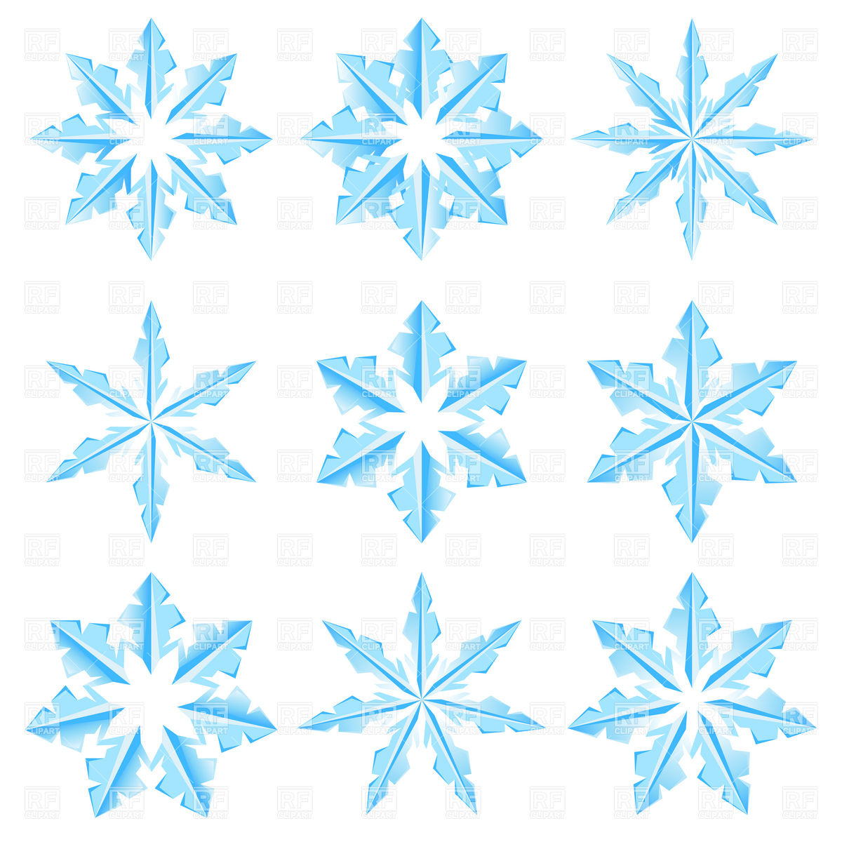Icy Snowflake Designs Download Royalty Free Vector Clipart  Eps