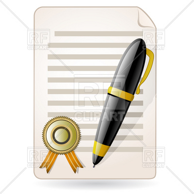 Pen   Contract With Seal Download Royalty Free Vector Clipart  Eps