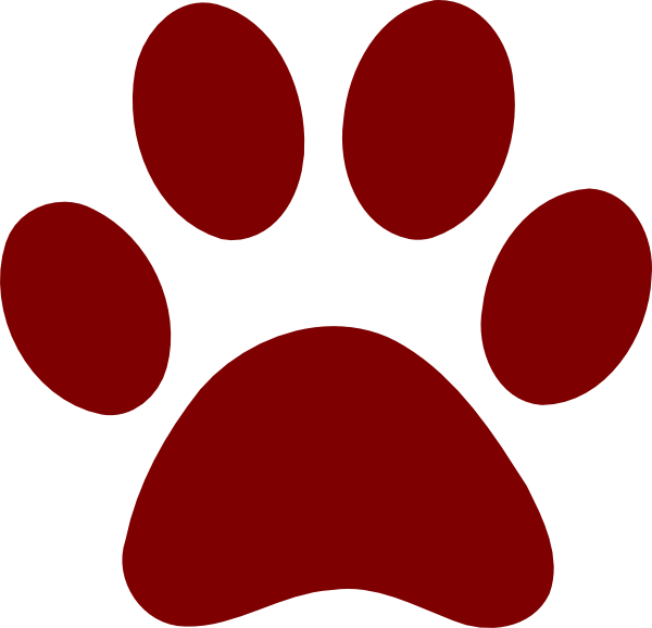 Red Dog Paw Clipart Dark Red Paw Print Hi Png
