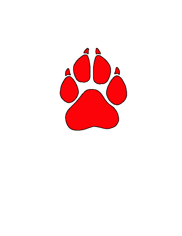 Red Paw Print Clipart Red And Black Paw Print Jpg