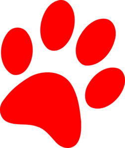 Red Puppy Paw Print Clip Art At Clker Com   Vector Clip Art Online