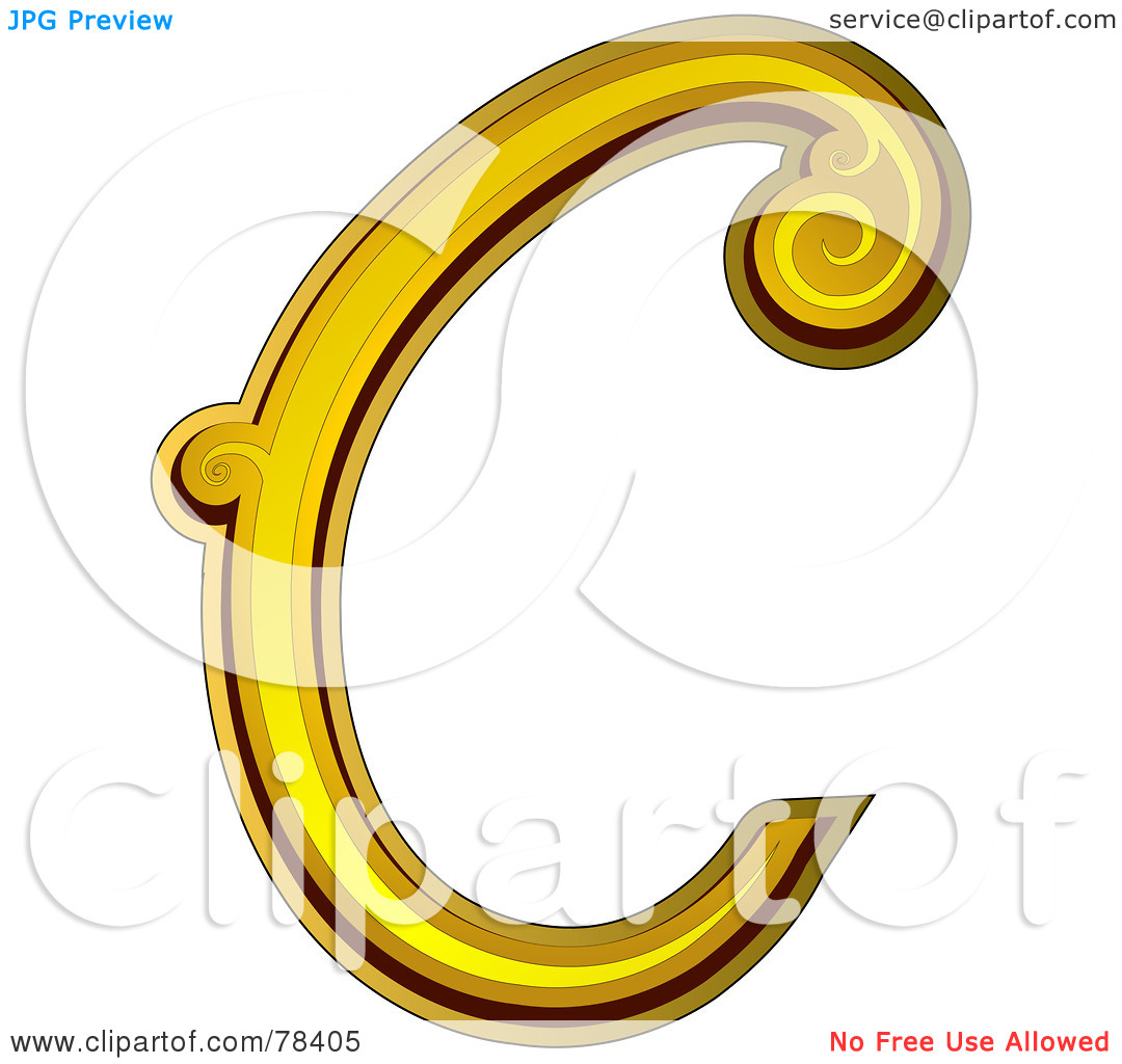 Royalty Free  Rf  Clipart Illustration Of An Elegant Gold Letter C By