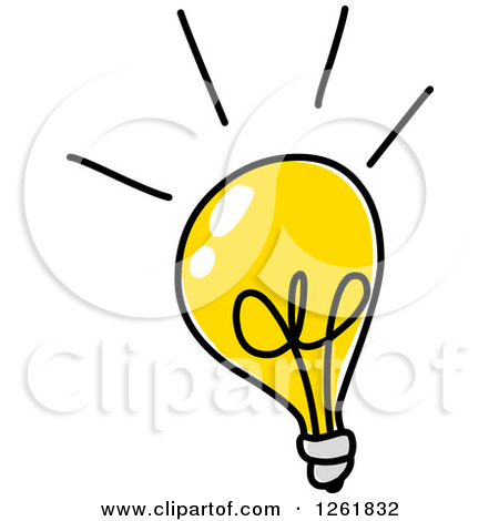 Shining Bright Yellow Light Bulb   Royalty Free Vector Illustration