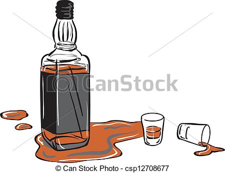 Shot Glasses   A Whisky Bottle And Two    Csp12708677   Search Clipart