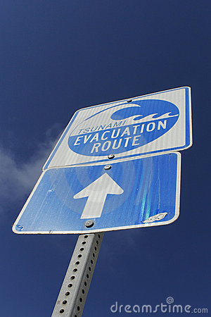 Tsunami Evacuation Sign At Venice Boardwalk Venice Los Angeles