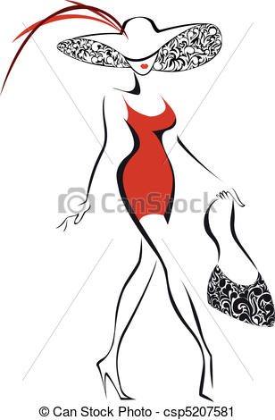 Vector   Woman In Red   Stock Illustration Royalty Free Illustrations