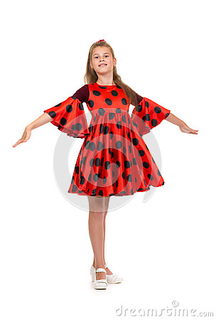 11 Year Old Girl In A Red Dress Stock Photography   Image  32620922