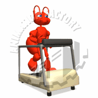 Ant Running On Treadmill Animated Clipart