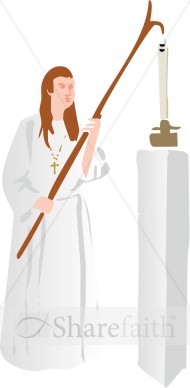 Catholic Church Member Lighting A Candle   Clergy Clipart