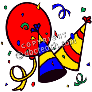 Clip Art  Balloons Party Hats And Confetti  Color    Birthday