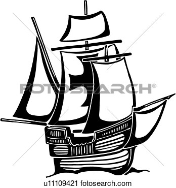 Clipart    Boat Christopher Columbus Columbus Holiday Ocean Sail    