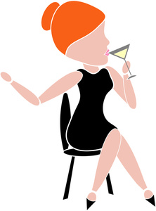 Cocktail Clipart Image  Urbane Woman At A Coctail Party Having A Drink