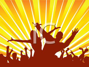     Free Clip Art Image  Silhouette Of An Audience At A Rock Concert